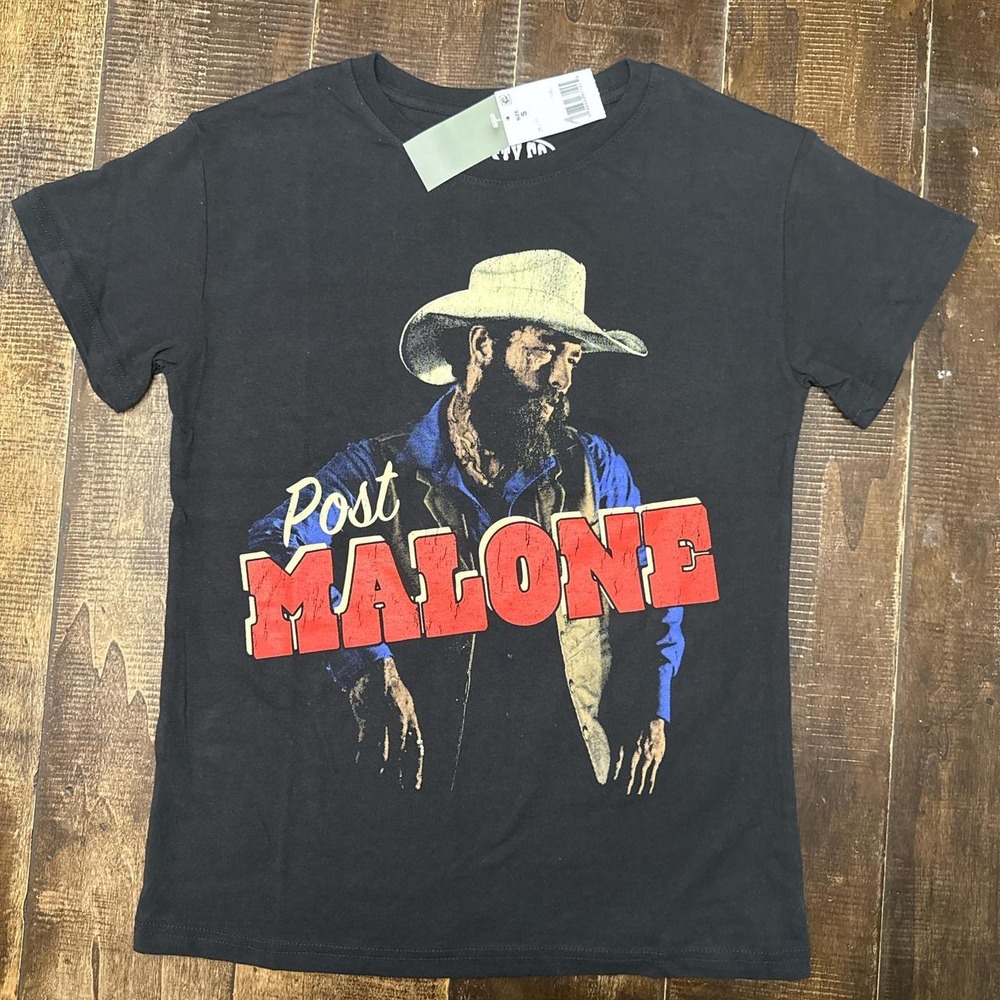 Posty Co. Post Malone Black Cotton Graphic Band  Tee T-Shirt